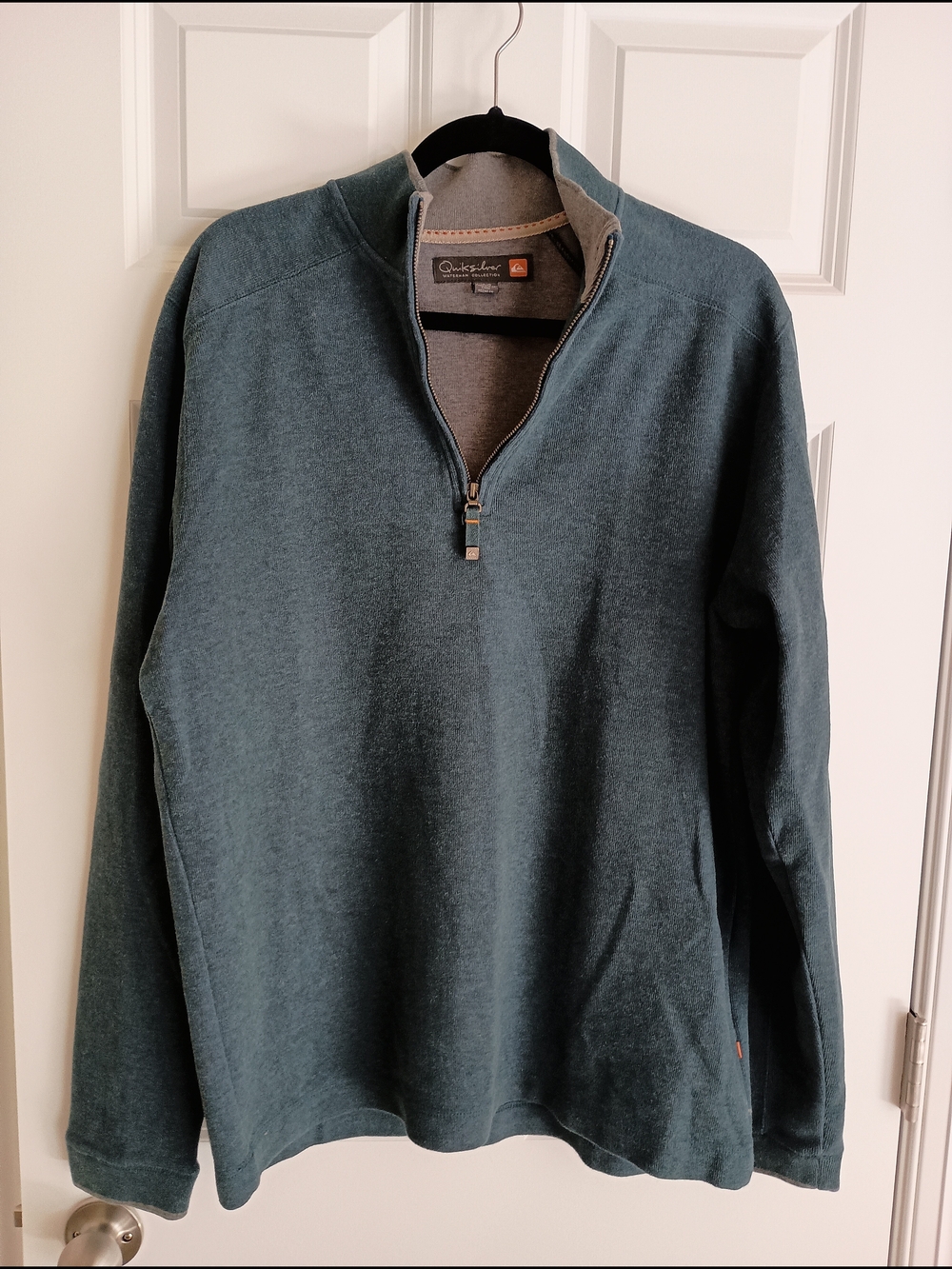 Quiksilver Men’s Teal Quarter-Zip Pullover Sweater
